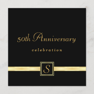 第50記念日-クラシックなモノグラムの招待状 招待状