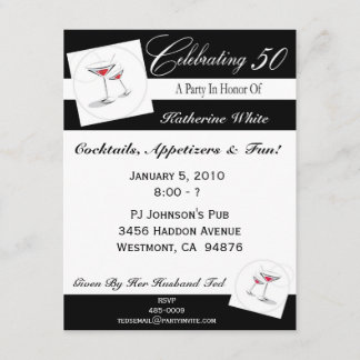 第50誕生会のパーソナライズな招待状 招待状