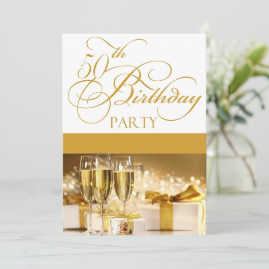 第50誕生会のパーソナライズな招待状 招待状 (スタンド正面)