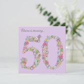 第50誕生会の春の開花のカスタムの招待 招待状 (スタンド正面)