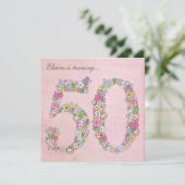 第50誕生会の春の開花のカスタムの招待 招待状 (スタンド正面)