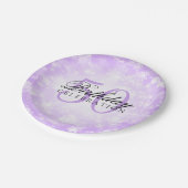 第50誕生会の紫色の冬の不思議の国 ペーパープレート (アングル)