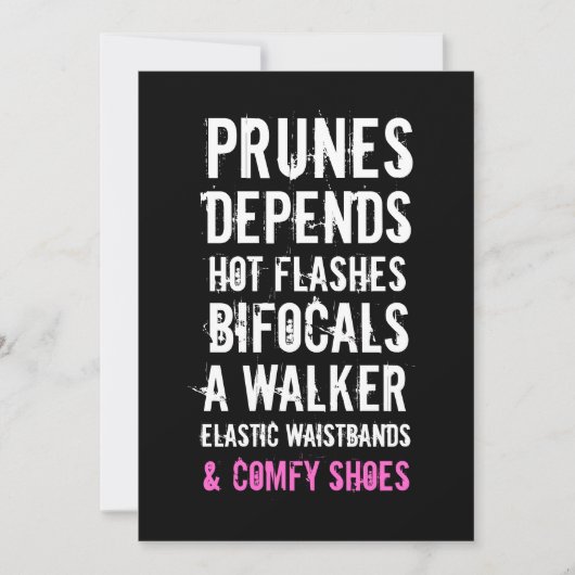 第50誕生会の老婦人招待状 招待状 (正面)