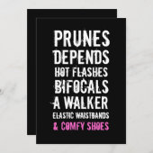 第50誕生会の老婦人招待状 招待状 (正面/裏面)