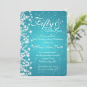 第50誕生会の輝きのターコイズ 招待状 (スタンド正面)