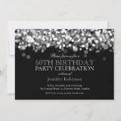 第50誕生会の魅力的な銀製ライト 招待状 (正面)