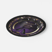 第50誕生会|の紫色のヒョウのハイヒール ペーパープレート (アングル)