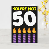 第50誕生日おもしろい関税 カード (黄色い花)