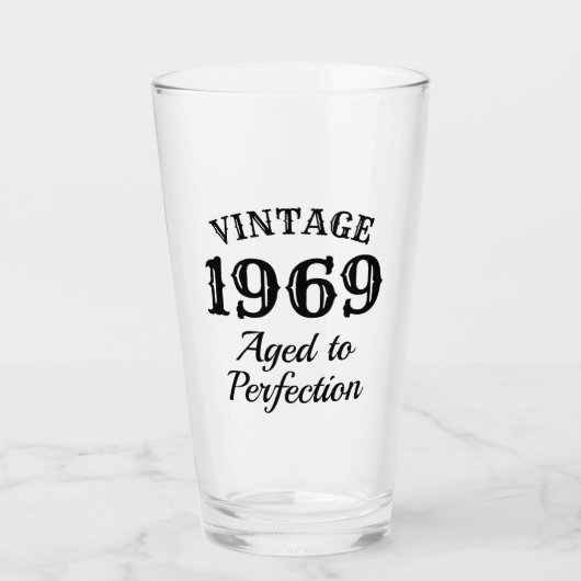 第50誕生日のためのヴィンテージビール飲むガラスのギフト タンブラーグラス (正面)