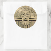 第50誕生日のシャンペンの金ゴールドの水玉模様Sありがとう ラウンドシール (バッグ)