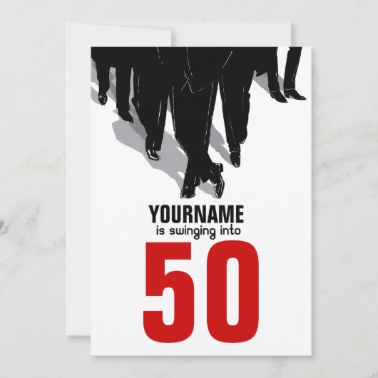 第50誕生日のスウィンガーのラットのパックのパーティー 招待状 (正面)