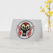 第50誕生日のスカルカード カード (黄色い花)