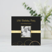 第50誕生日のパーティの招待状-任意写真 招待状 (スタンド正面)