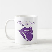 第50誕生日のマグFiftylicious コーヒーマグカップ (左)