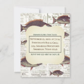 第50誕生日のヴィンテージドイツ新聞魚 招待状 (裏面)