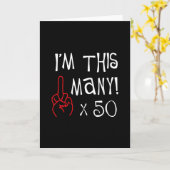 第50誕生日の中指の挨拶 カード (黄色い花)