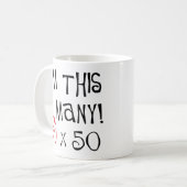 第50誕生日の中指の挨拶 コーヒーマグカップ (正面左)