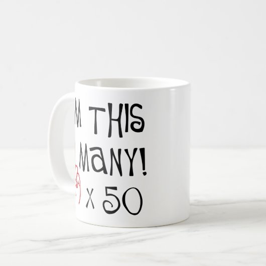 第50誕生日の中指の挨拶 コーヒーマグカップ (正面左)