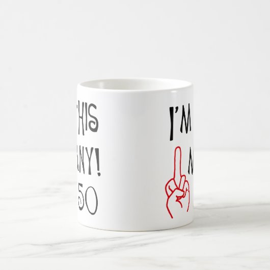 第50誕生日の中指の挨拶 コーヒーマグカップ (中央)