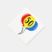 第50誕生日の吹きカラフル出し スタンダードカクテルナプキン (角)