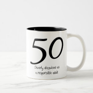 第50誕生日の変装のマグ ツートーンマグカップ