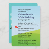 第50誕生日の招待をゴルフをして下さい 招待状 (正面/裏面)