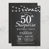 第50誕生日の招待状の黒板を驚かして下さい 招待状 (正面/裏面)