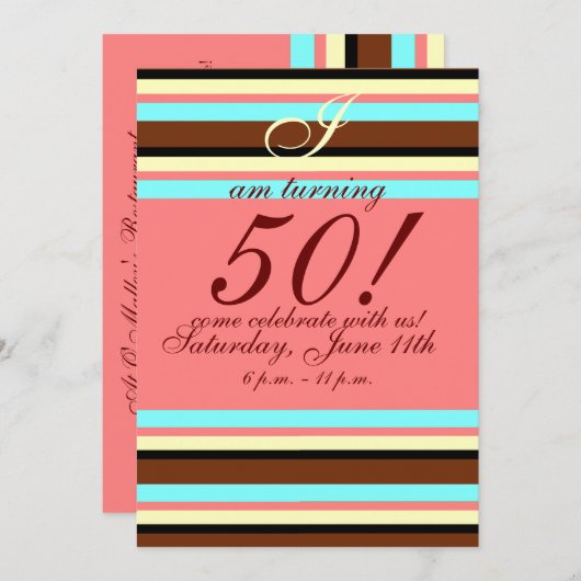 第50誕生日の招待状 招待状 (正面/裏面)