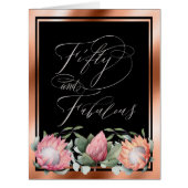 第50誕生日の水彩画のプロテアの花柄 (正面)