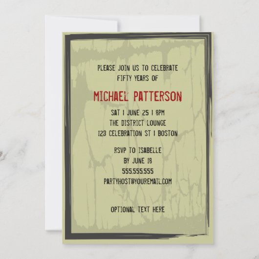 第50誕生日の汚い秒読みのパーティの招待状 招待状 (裏面)