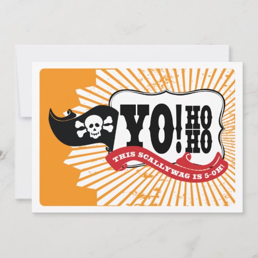 第50誕生日の海賊パーティの招待状- Yo Ho Ho 招待状 (正面)
