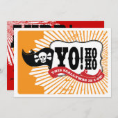 第50誕生日の海賊パーティの招待状- Yo Ho Ho 招待状 (正面/裏面)