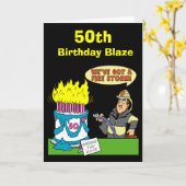 第50誕生日の炎カード カード (黄色い花)