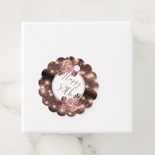 第50誕生日の白熱［赤熱］光を放つストリングライトのギフトまたは フェイバータグ (インサイチュ)