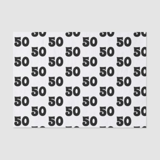 第50誕生日の白黒パターン 薄葉紙 (正面)