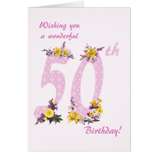 第50誕生日の花飾数 (正面)