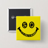 第50誕生日の顔、それは唯一に数です! 缶バッジ (正面&裏面)