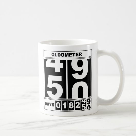 第50誕生日のOldometerのマグ コーヒーマグカップ (右)