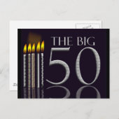 第50誕生日はがき招待状- カスタマイズ インビテーションポストカード (正面/裏面)