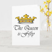 第50誕生日は女王50です! カード (黄色い花)