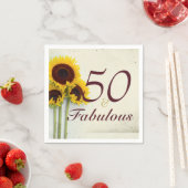 第50誕生日ひまわり素朴パーティー スタンダードカクテルナプキン (インサイチュ)