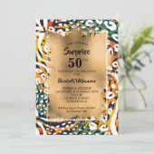 第50誕生日アニマルプリント 招待状 (スタンド正面)