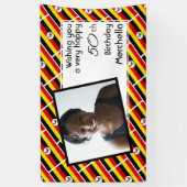 第50誕生日ウガンダ国旗のカスタム写真 横断幕 (縦)