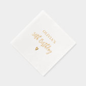 第50誕生日エレガントハート金ゴールド 箔ナプキン (右)