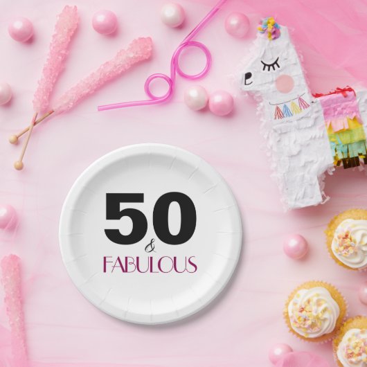 第50誕生日エレガントパーティー紙プレート ペーパープレート (パーティー)