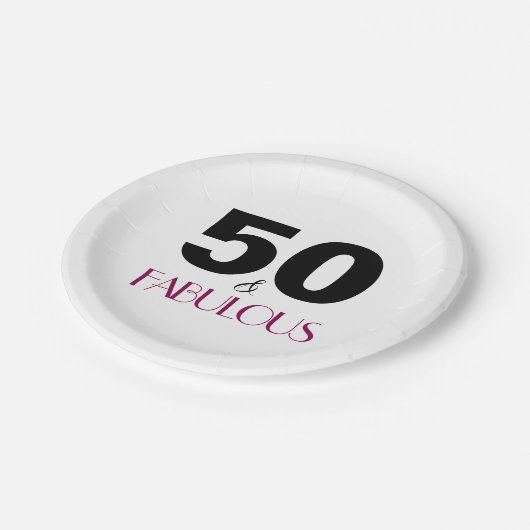 第50誕生日エレガントパーティー紙プレート ペーパープレート (アングル)
