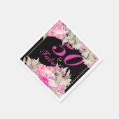 第50誕生日エレガントフローラバラ招待状 スタンダードカクテルナプキン (角)