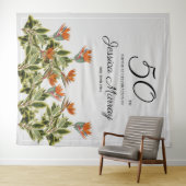 第50誕生日エレガントヴィンテージ熱帯花 タペストリー (インサイチュ(横))