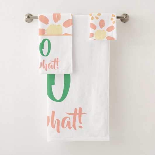 第50誕生日オレンおもしろいジ水彩フローラ バスタオルセット (インサイチュ)