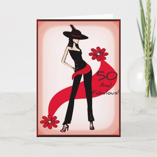 第50誕生日カード（女性用） カード (正面)